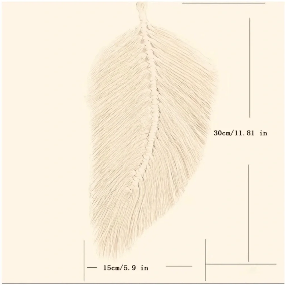 Bohemian, Macrame, Leaf Wall Home Decor, Ivory